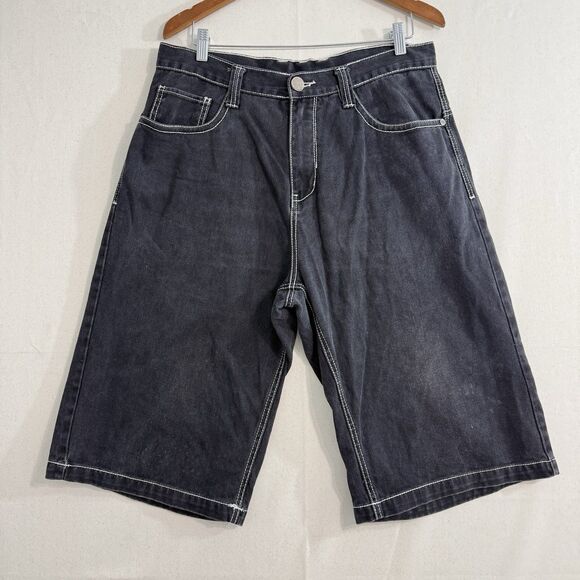 Men's 34 Miskeen Originals Black Casual Denim Shorts Streetwear Hip Hop - Picture 2 of 10